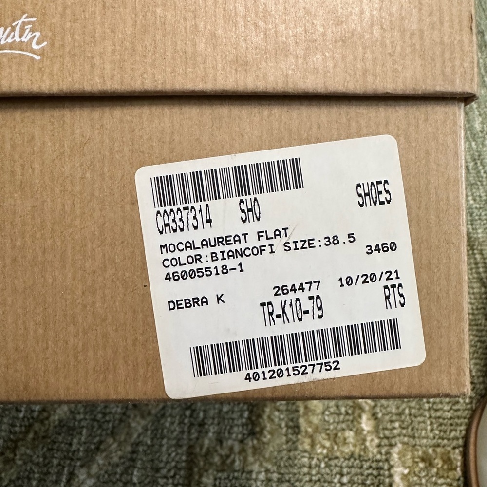 NEW Christian Louboutin White Loafers with Red Trim - Picture 2 of 10